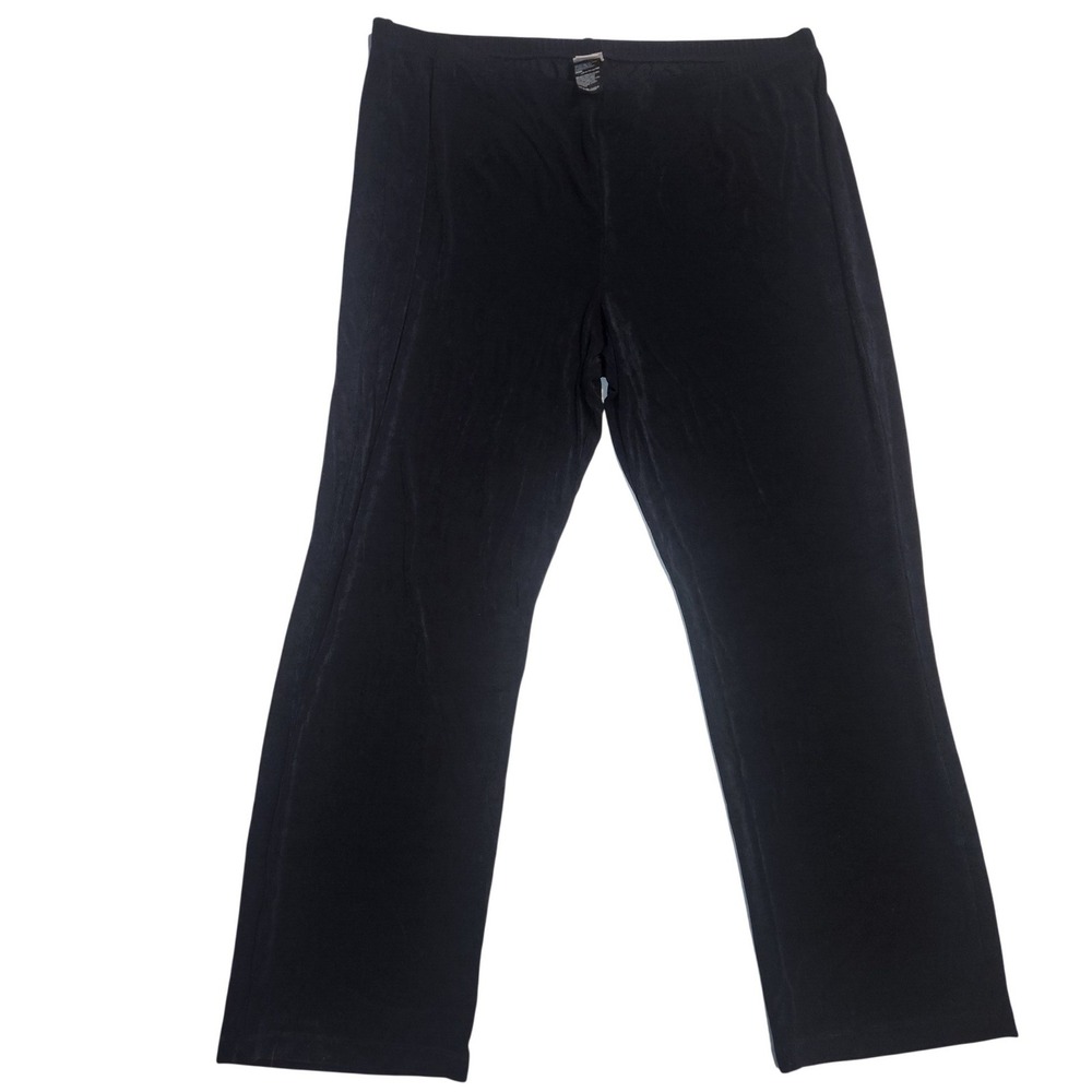 Chicos‎ Travelers Black Slinky Knit Straight Leg Pants Womens Size 4X officecore